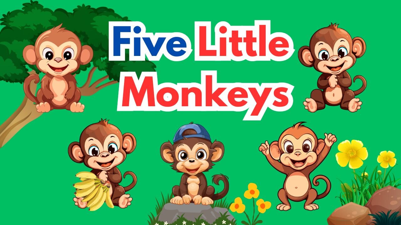 Five Little Monkeys Jumping On The Bed | Children Nursery Rhyme | kids Cartoon Songs