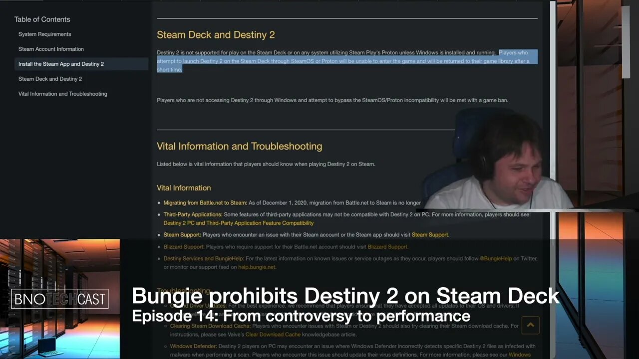 Bungie prohibits use of Destiny 2 on Steam Deck