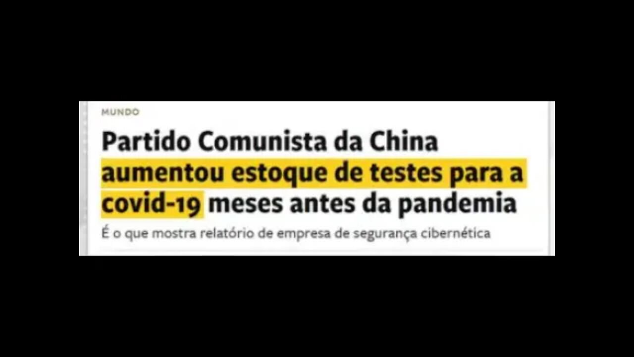 URGENTE! Partido Comunista chines aumentou estoque de testes para co vid antes mesmo da pandemia