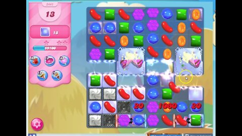 Candy Crush Level 2441 Audio Talkthrough, 1 Star 0 Boosters