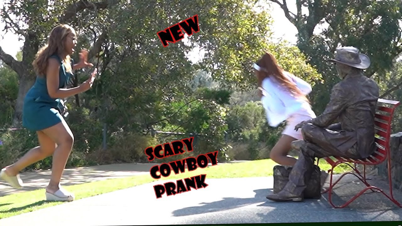 Cowboy_prank. Best cowboy prank in Australia best Statue prank. lelucon statue prank. luco patung