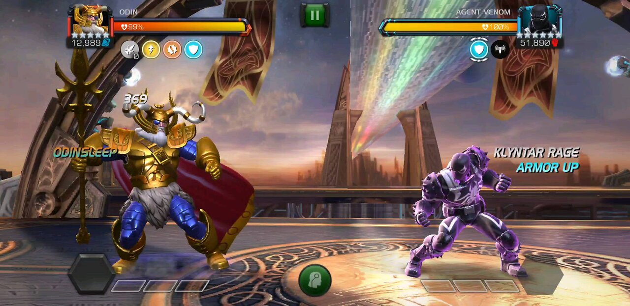 Mcoc: Odin smashes Agent Venom