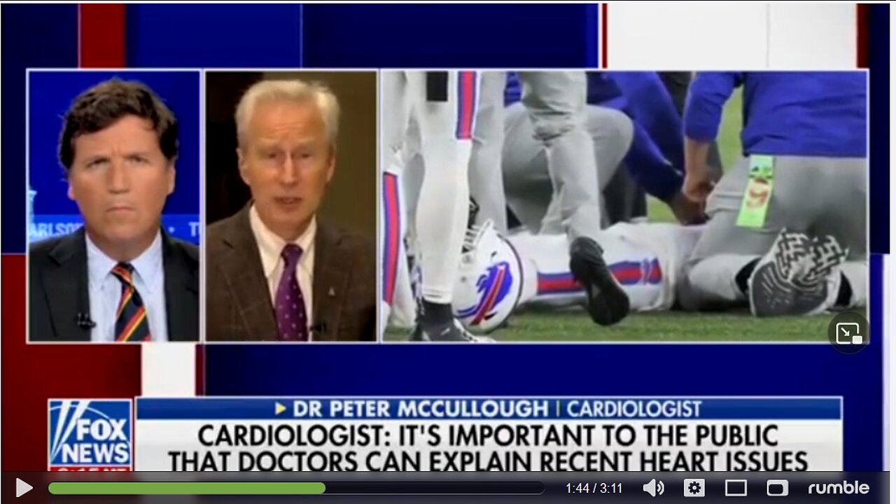 Tucker Carlson: Dr. McCullough Assesses Hamlin's Sudden Cardiac Arrest. Vaccine-Induced Myocarditis!