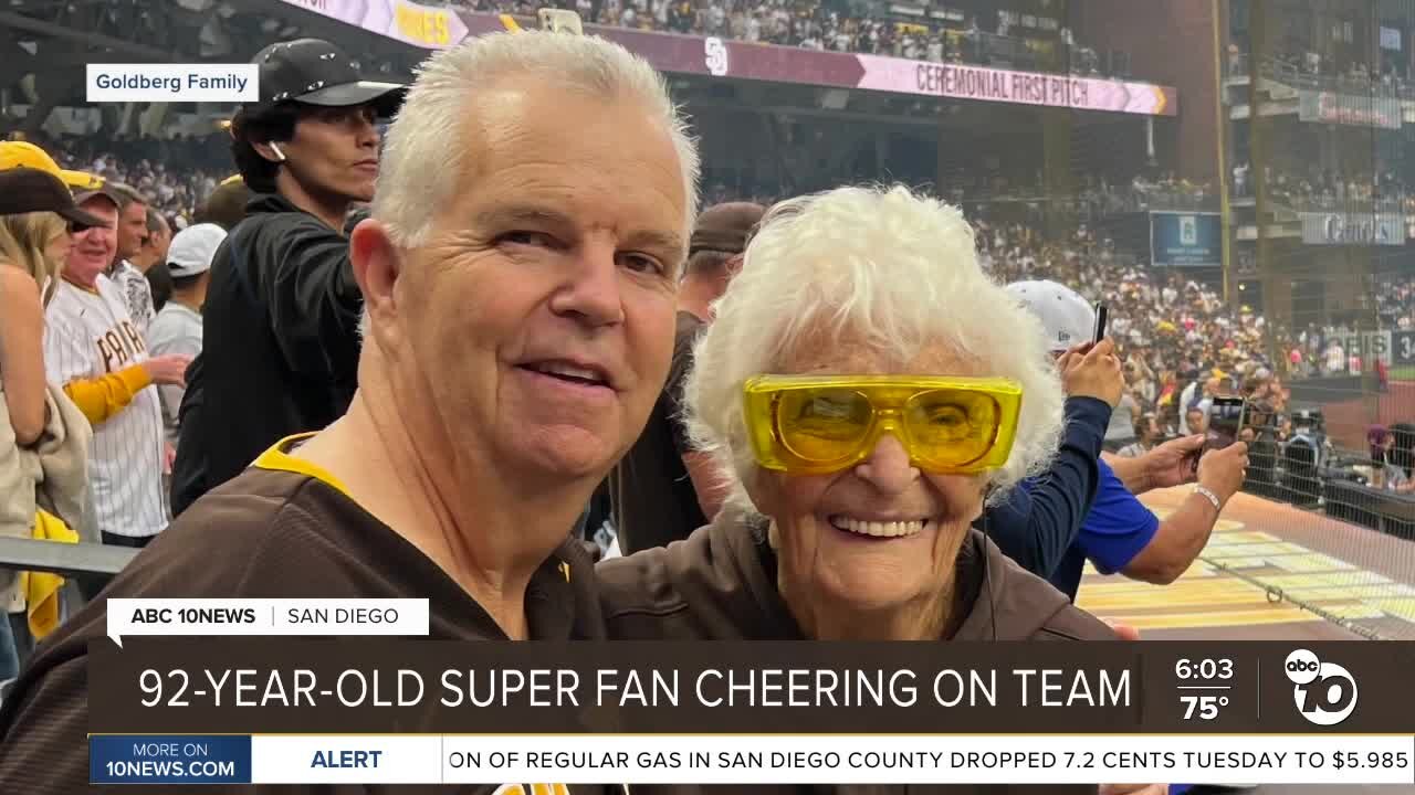 Padres super fan, 92-year-old La Mesa grandmother, to cheer on team during NLCS