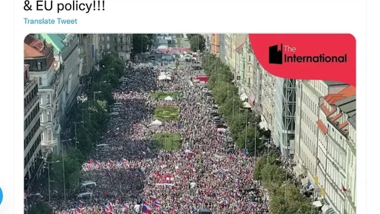 捷克首都布拉格爆發7萬人反政府、反北約和反歐盟的大遊行