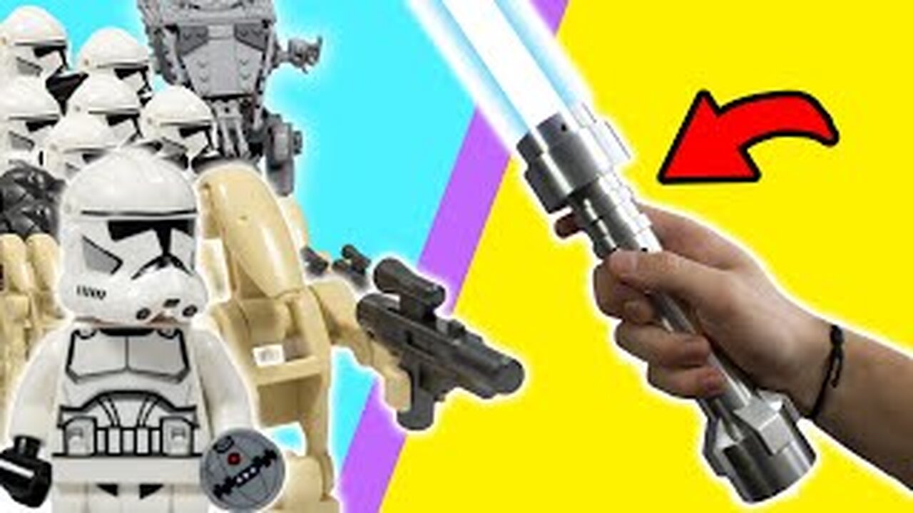 A GIANT LEGO Lightsaber VS EVERYTHING!