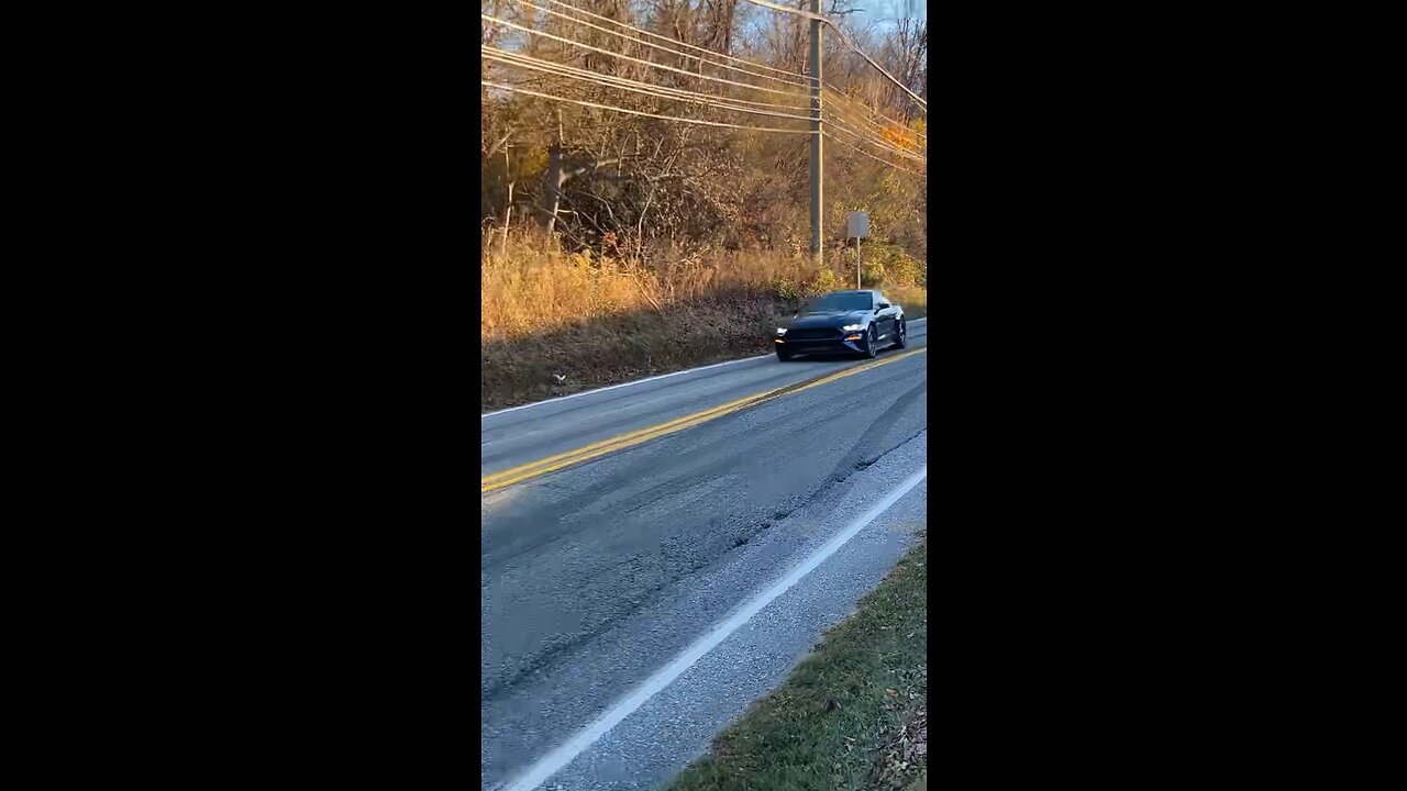 Turbo mustang leaving car meet