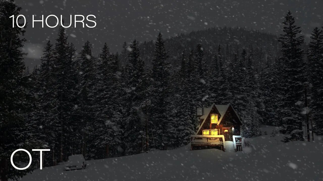 A WINTERS NIGHT | Blizzard in a Cozy Cabin | Howling Wind & Blowing Snow | Relax | Study | Sleep