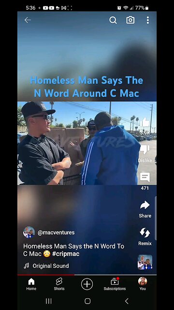 crip mac confronts homeless man for using the N word