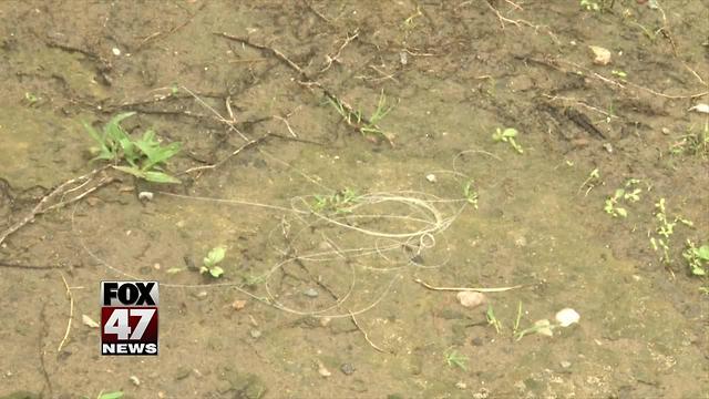 People upset about fishing hooks and lines around park