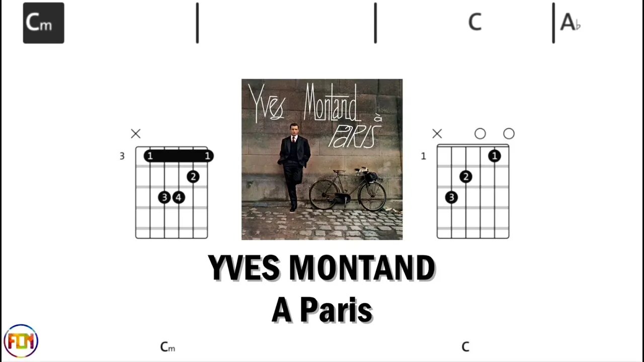 YVES MONTAND A Paris - (Chords & Lyrics like a Karaoke) HD