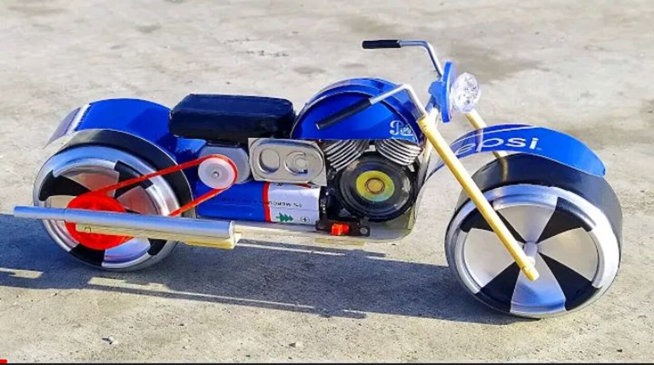 Make a amazing electric motorbike with pepsi