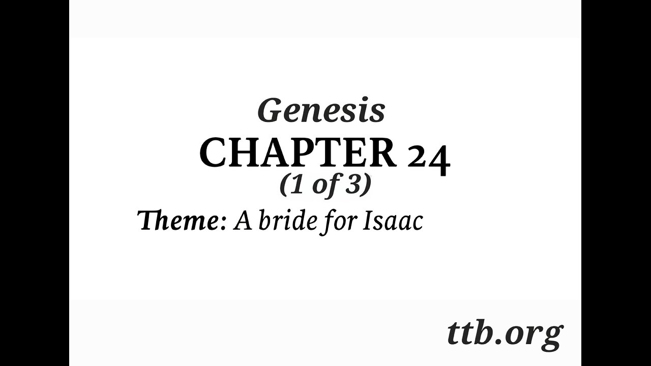 Genesis Chapter 24 (Bible Study) (1 of 3)