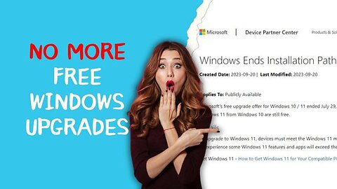 NO MORE FREE WINDOWS UPGRADES