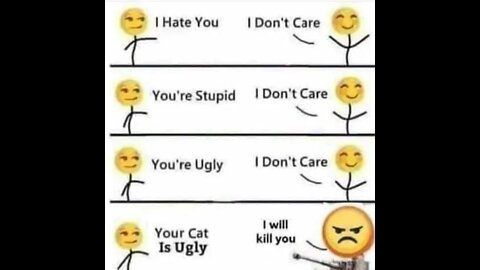Stick Figure Smiley Face Bully (I don't care) #shorts (62321B)