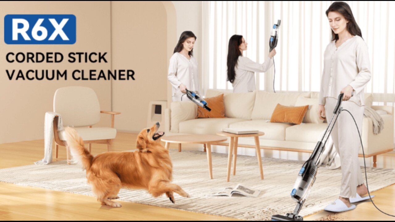 Corded Stick Vacuum Cleaner, 20000pa Powerful Suction Stick Vacuum