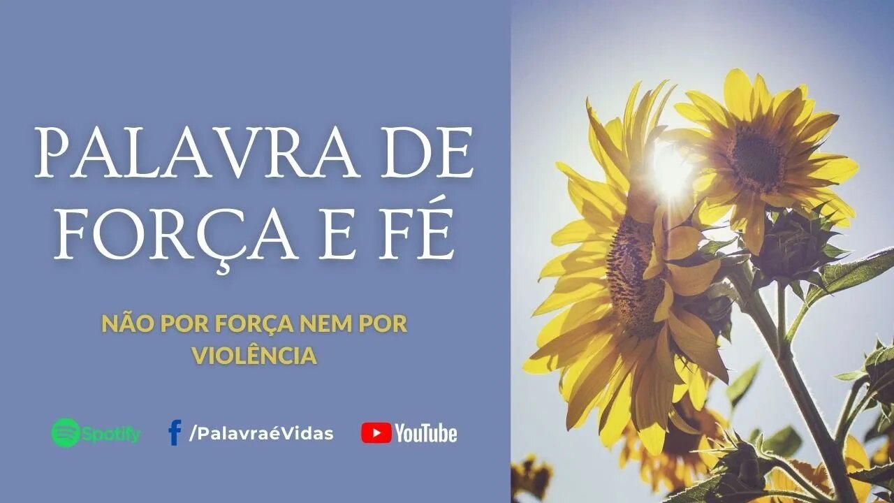 NADA É POR FORÇA OU POR VIOLÊNCIA, MAS PELO ESPÍRITO DE DEUS - PALAVRA DE FORÇA E FÉ (Zacarias 4:6)