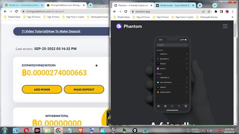 How To Make Money For Free By Mining Bitcoin At MiningOneBitcoin And Withdraw At Phantom