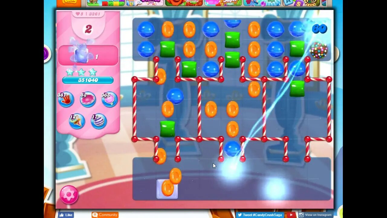 Candy Crush Level 3261 Talkthrough, 14 Moves 0 Boosters