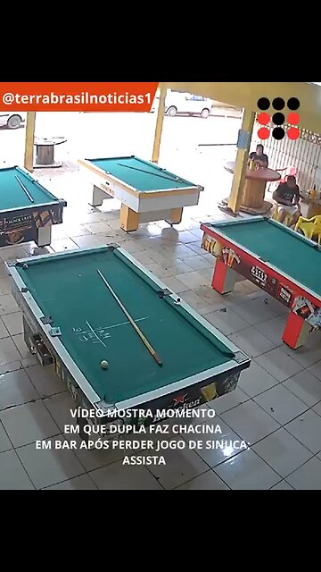 Vídeo mostra momento em que dupla faz chacina em bar após perder jogo de sinuca; ASSISTA
