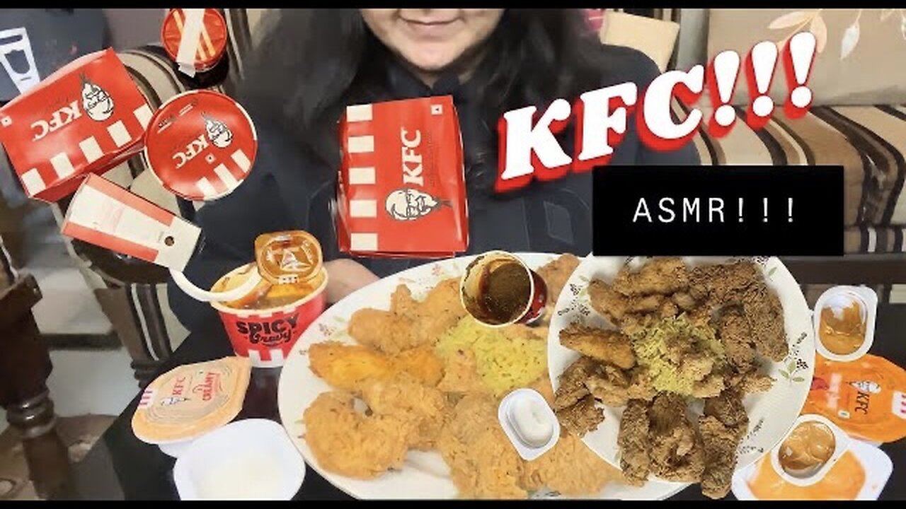 KFC ASMR!!! | CHICKEN STRIPS, CHICKEN POPCORN, CHICKEN RICE BOWL, THOUSAND ISLAND DIP | MUKBANG