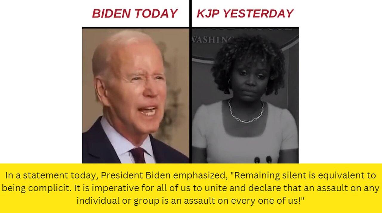 In a statement today, President Biden emphasized, Remaining silent is equivalent to being complicit.