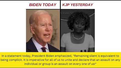 In a statement today, President Biden emphasized, Remaining silent is equivalent to being complicit.