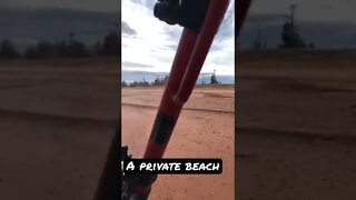 Riding down a private beach