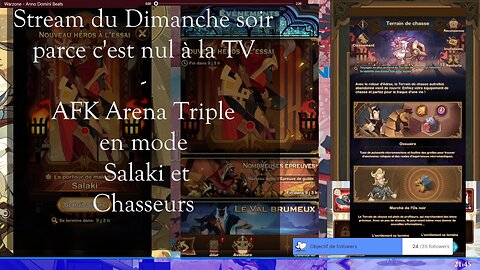 Stream du Dimanche soir parce c'est nul à la TV - AFK Arena Triple en mode Salaki et Chasseurs