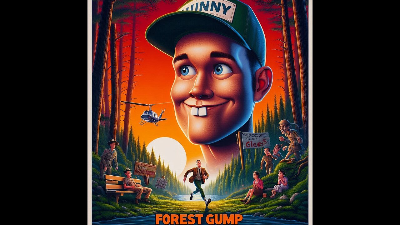 Cartoon AI Movie Poster | Forest Gump & A Mismash of Movies