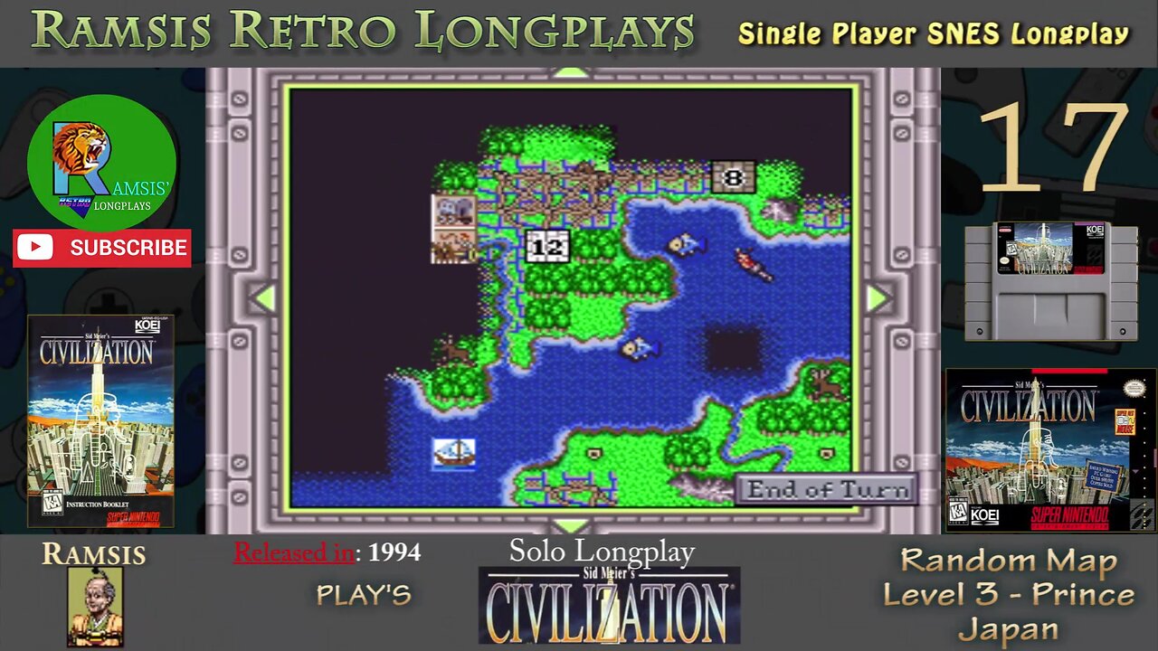 Sid Meier's Civilization | 1994 | SNES | Prince | Random | Japan - Episode #17 | Longplay