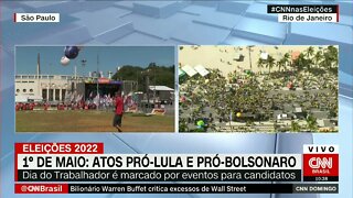 Manifestações de Lula em São Paulo e Bolsonaro no Rio de janeiro.