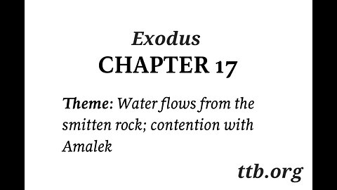 Exodus Chapter 17 (Bible Study)