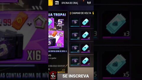 ABRI TODAS AS CAIXAS DO EVENTO DE CHAMA DE VOLTA DO FREE FIRE.