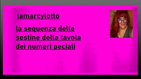 LA SEQUENZA DELLA TAVOLA DEI NUMERI SPECIALI.OTTOBRE
