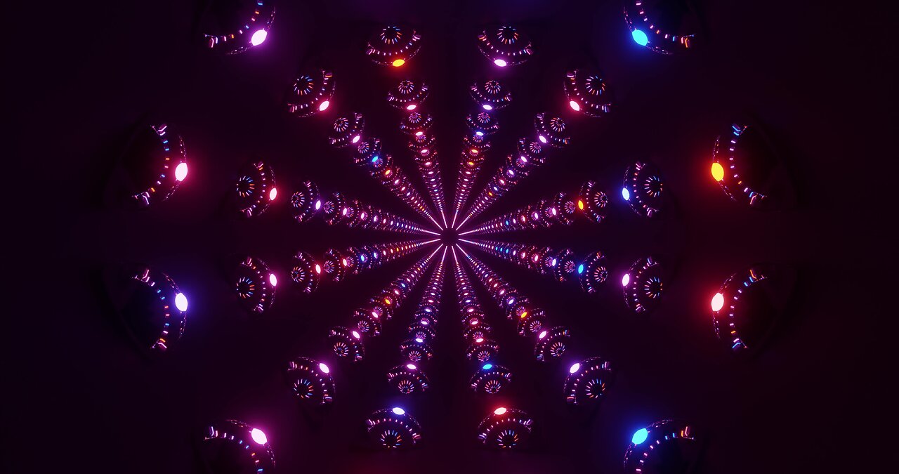 👍 neon glass spheres tunnel [screensaver vj loop 4k free]