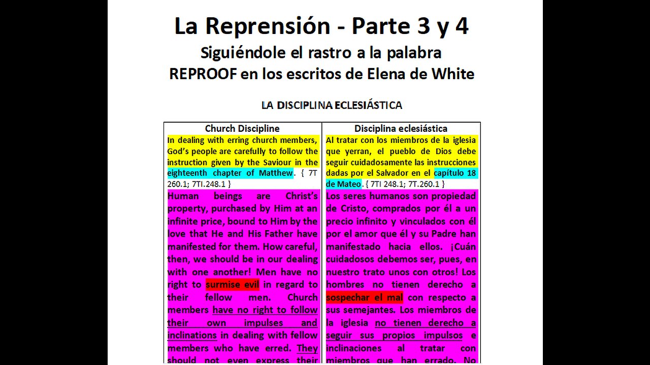 EL DON DEL HABLA - La Reprensión (Parte 4) - LA DISCIPLINA ECLESIÁSTICA 2