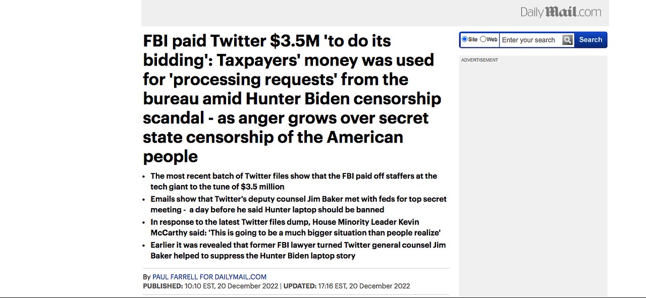 FBI paid Twitter $3.4 million In Stolen Tax Dollars To Censor Americans And Target The New York Post