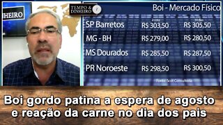 Boi gordo patina a espera de agosto e reação da carne no dia dos pais