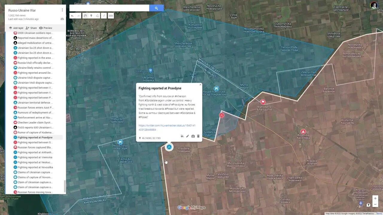 [ Southern Front ] Russian forces captured Blahodatne; Davydiv Brid is now under Russian control