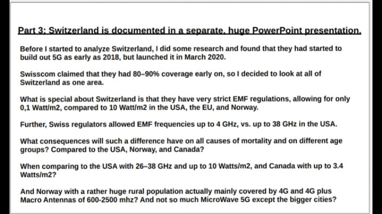 Part 3 - All-Cause Excess Mortality in Switzerland & 5G EMF Radiation MUST WATCH!!!!