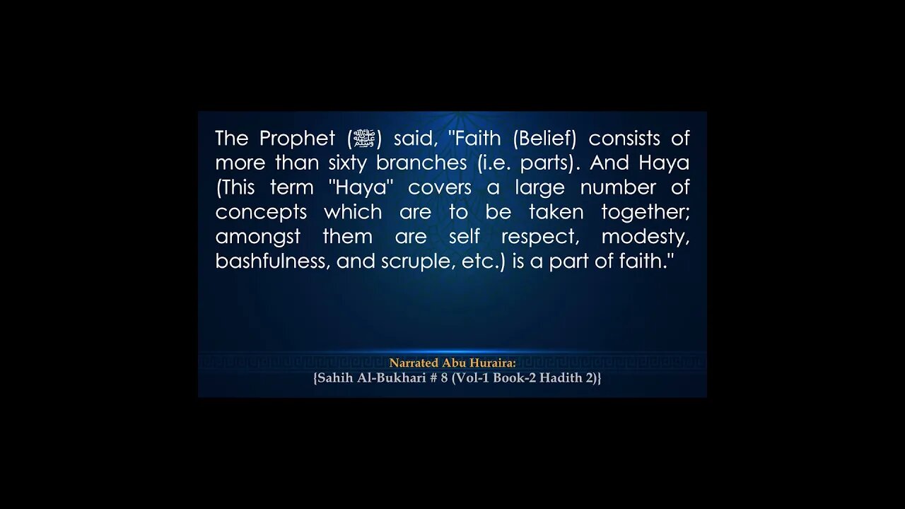 English Sahih Bukhari Hadith # 09 {Vol 01, Book 02 (Book of Belief), Hadith 02} #shorts