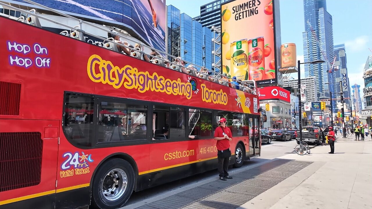 TORONTO 2024 - Hot Summer Day Walk in Downtown Busy Attractions August