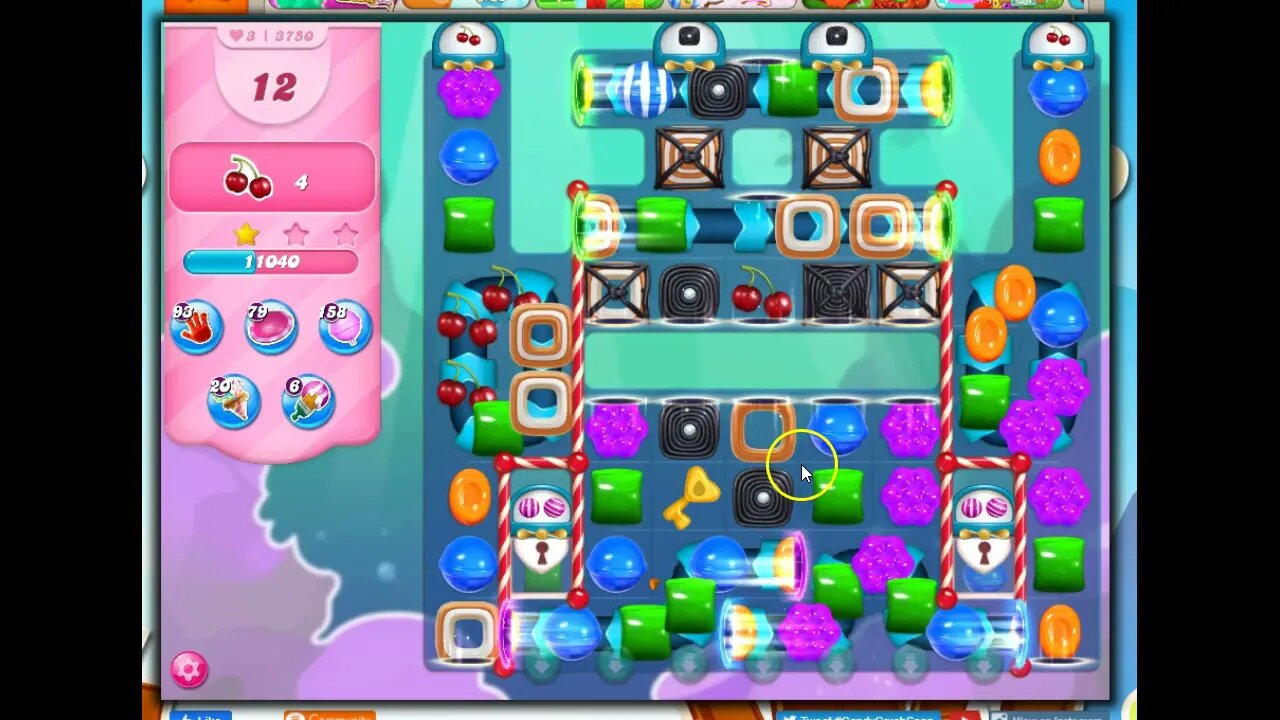 Candy Crush Level 3750 Talkthrough, 20 Moves 0 Boosters