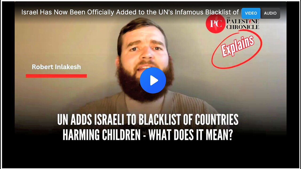 Israel Has Now Been Officially Added to the UN's Infamous Blacklist of Nations...