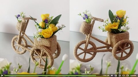 beautiful handicraft cycle using jute thread