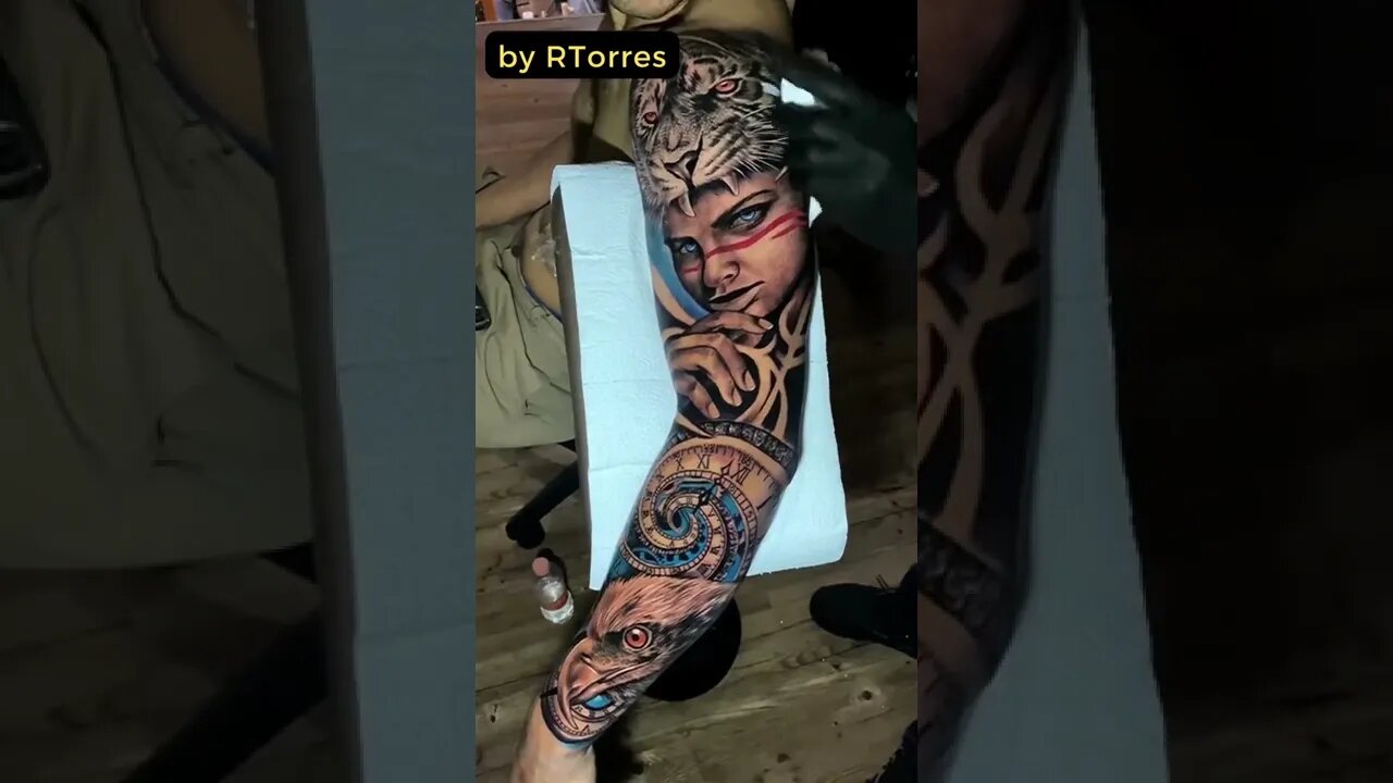 Stunning tattoo by RTorres #shorts #tattoos #inked #youtubeshorts