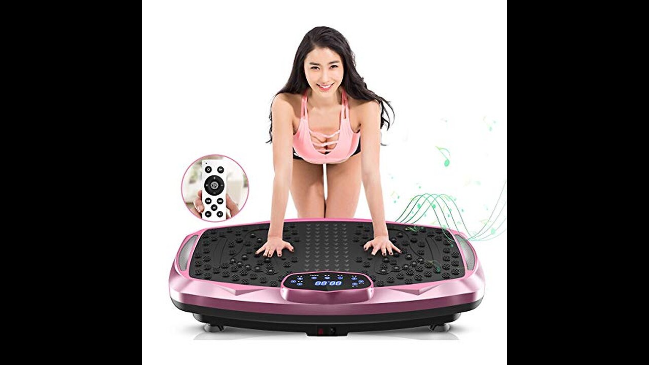 Natini Vibration Plate Exercise Machine Whole Body Workout Vibration Platform with Loop Bands L...