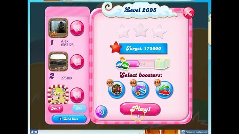 Candy Crush Level 2695 Audio Talkthrough, 1 Star 0 Boosters