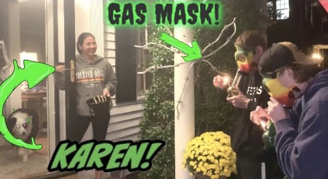 Trick or Treating While Hitting a Gas Mask!!